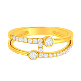 22k Yellow Cubic Zirconia Cocktail Rings in size 7 and total gold weight of 2.46g